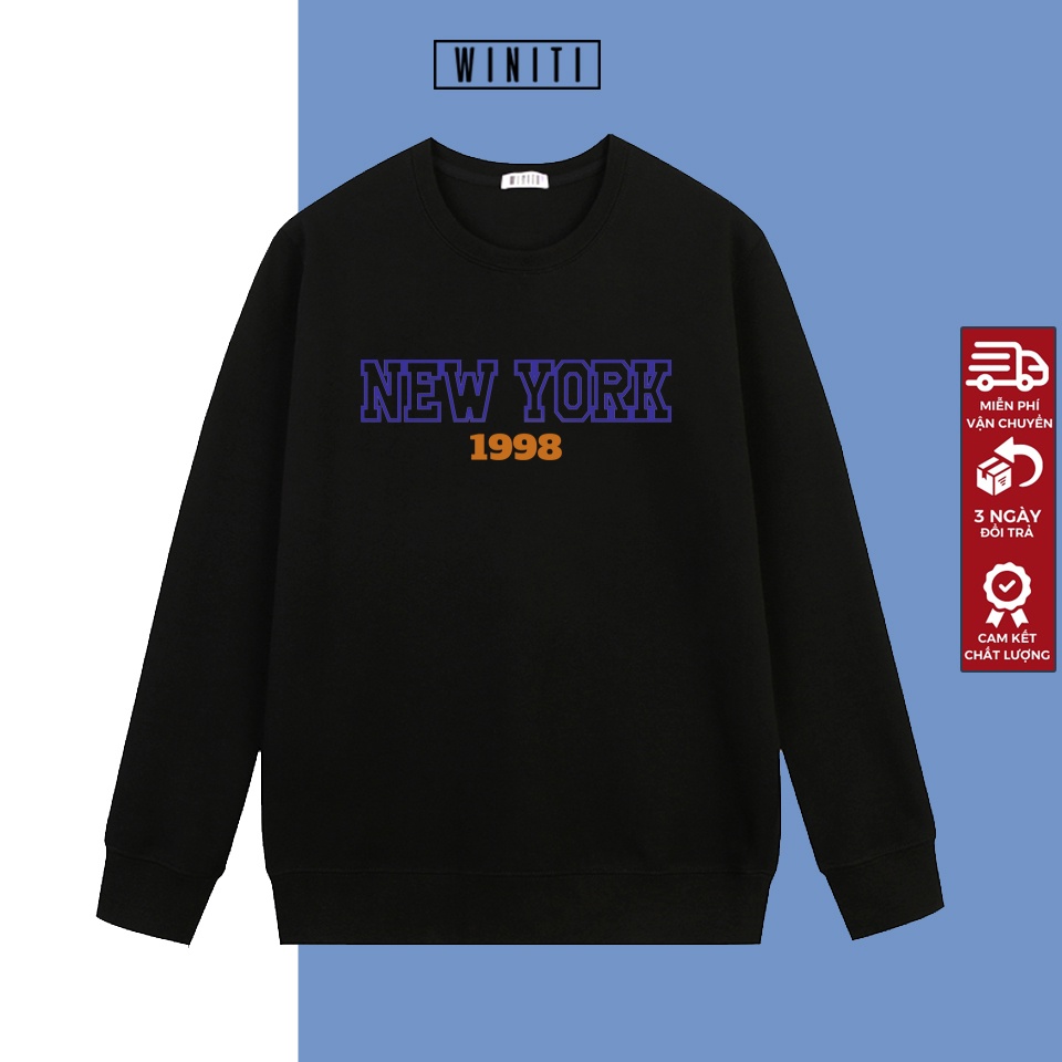 Áo Sweater nam nữ chất thun nỉ, form rộng dài tay freesize 40kg_65kg New Winiti