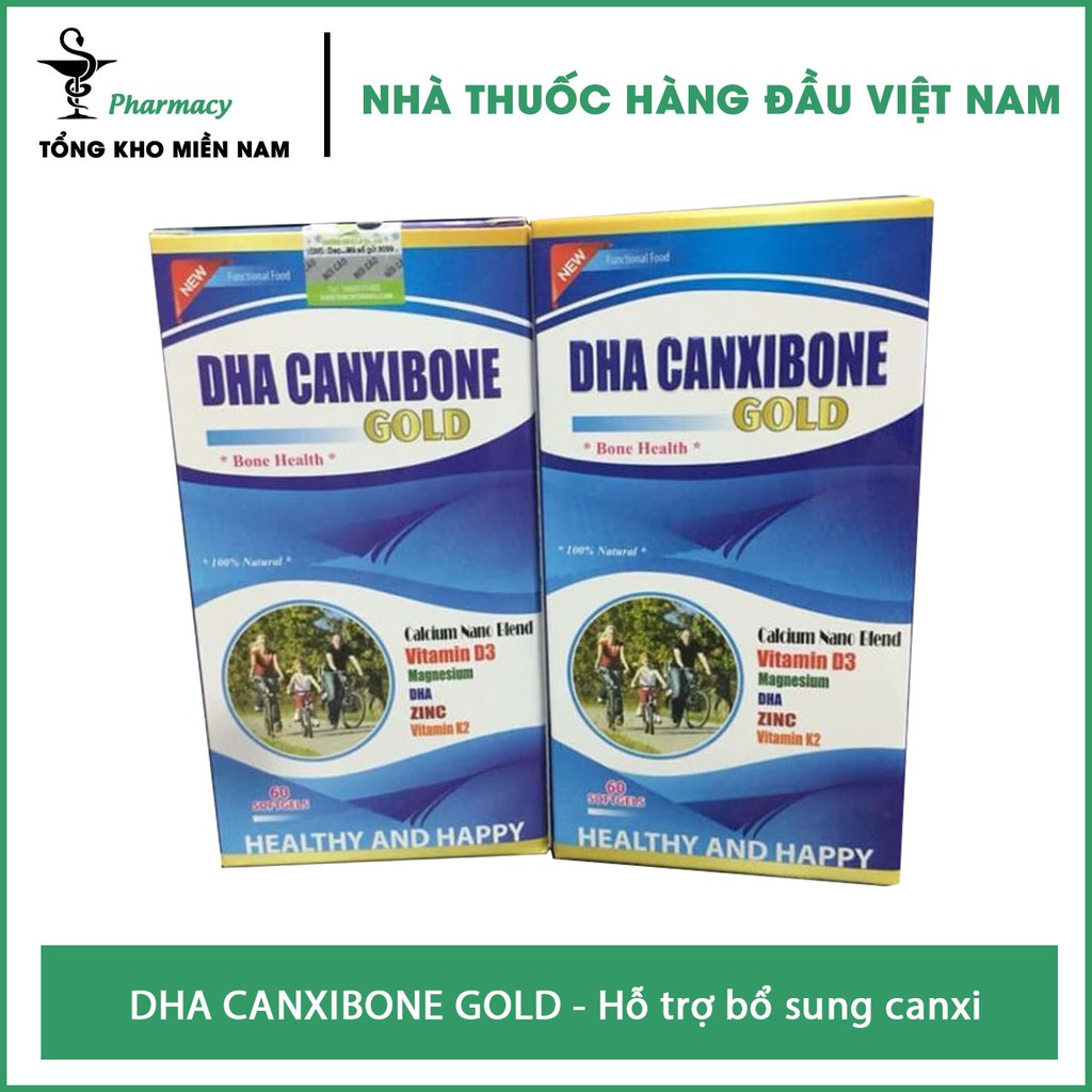 Viên Uống DHA CANXIBONE GOLD - Bổ sung sự thiếu hụt Canxi, Vitamin D3 – Hộp 60 viên – Tổng Kho MiềnNam