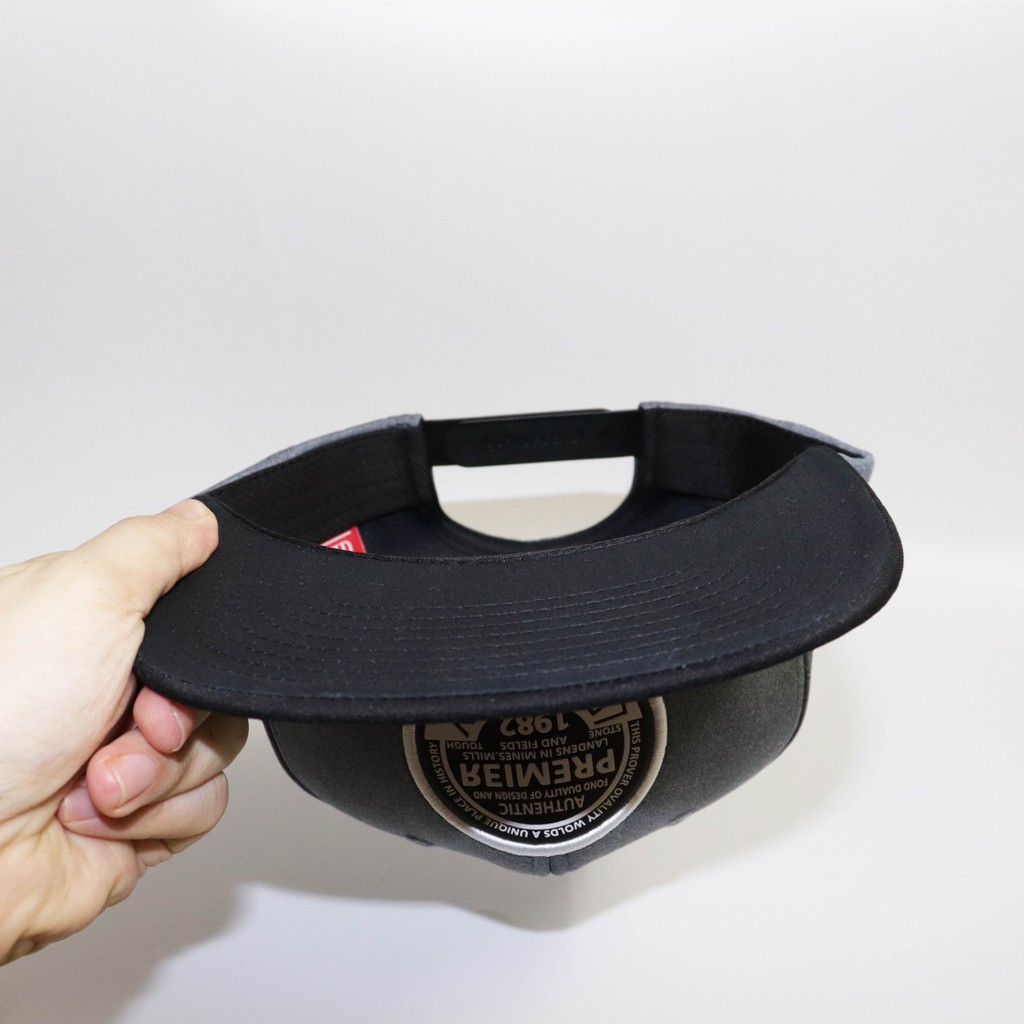 Mũ NHS Snapback Pre Full Xám Đậm Kết Đen PR003