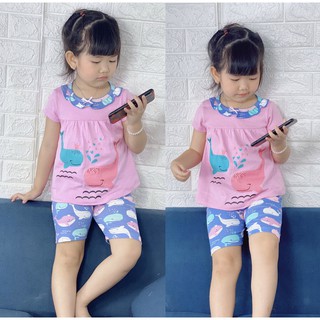 Bộ lửng cotton cho bé gái