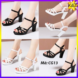 👠 Sandal gót vuông dây đan cực xinh- CG13