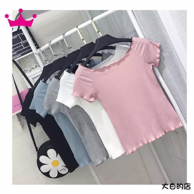 Áo Trễ Vai Thun Gân Tăm