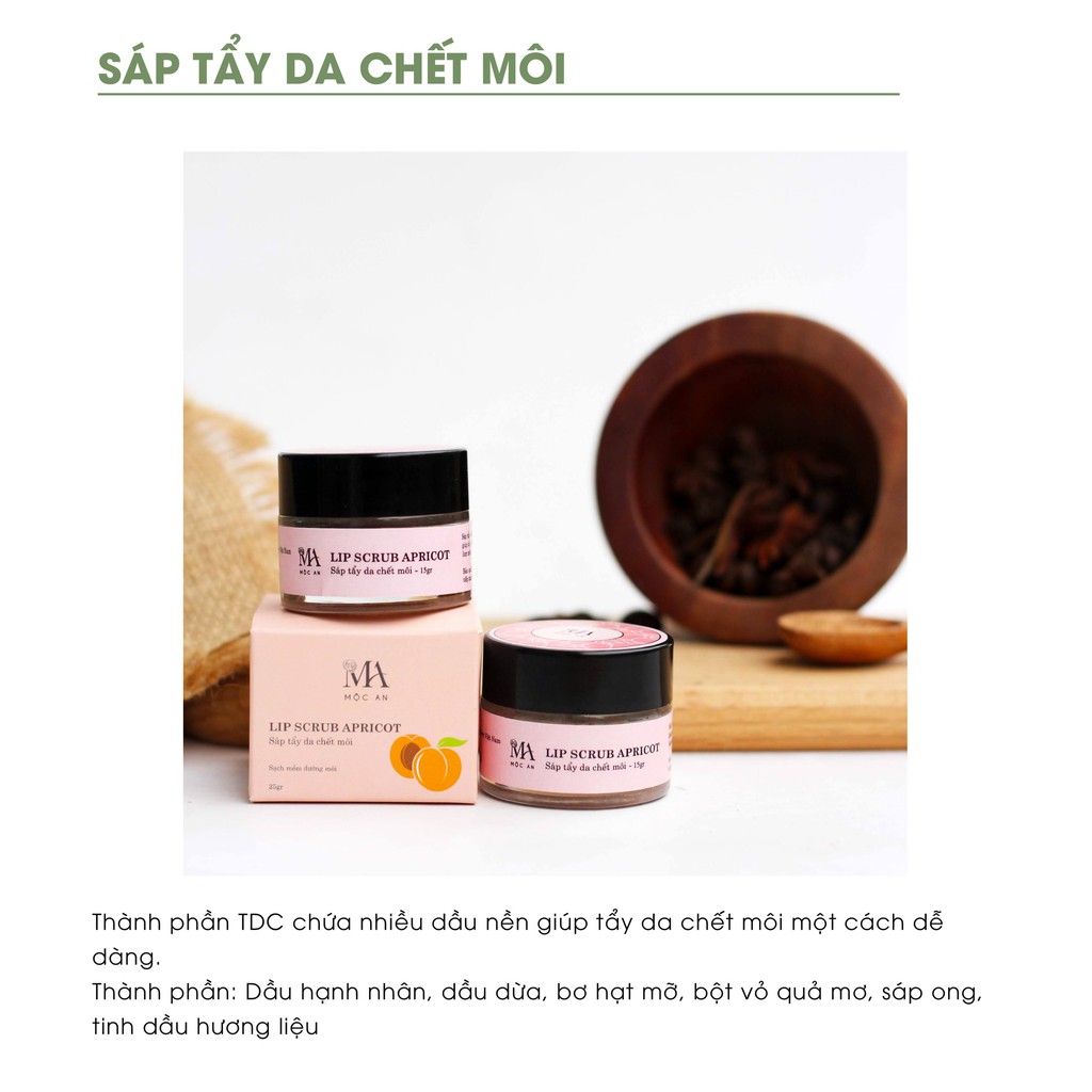 Sáp Tẩy Da Chết Môi Lip Scrub Apricot - Mộc An 15gr