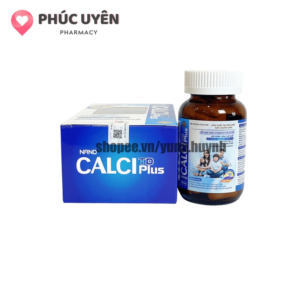 Viên uống bổ sung canxi CALCI PLUS giúp răng chắc khoẻ, hỗ trợ phát triển chiều cao, giảm nguy cơ loãng xương – Hộp 30 v