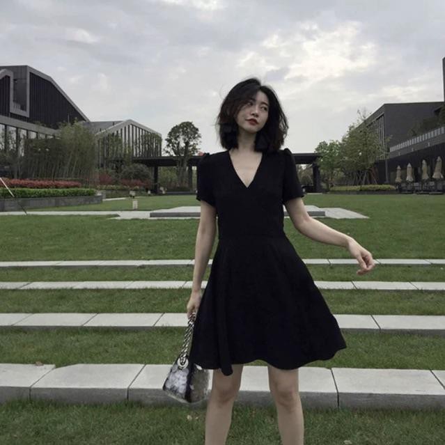 (Order) bigsize Đầm cổ V 