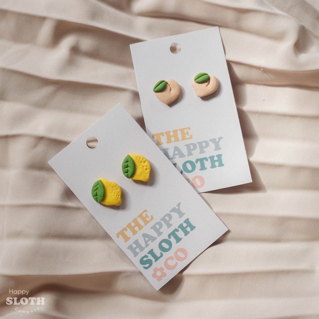 Khuyên tai đất sét | Polymer Clay Stud Earrings | Trái cây
