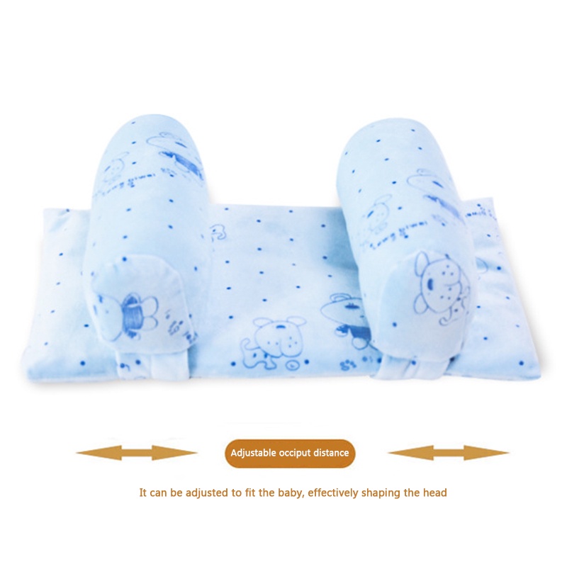 Gối ngủ định hình bảo vệ đầu bằng Cotton nhung nguyên chất chống lăn cho bé sơ sinh