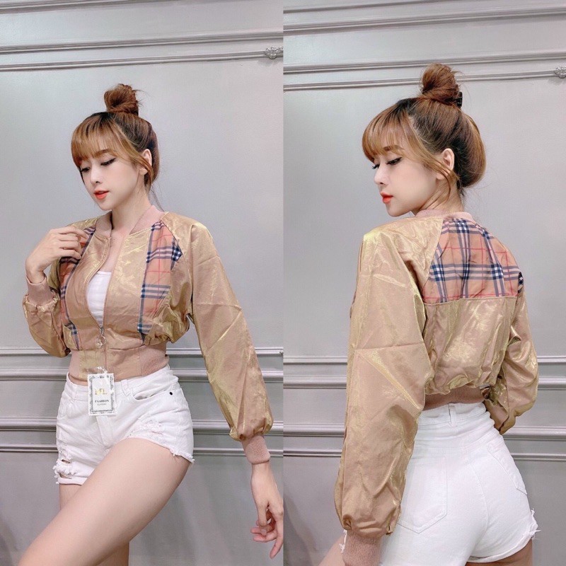 áo khoác nữ form lửng cổ bomber mẫu mới thời trang 2021 phong cách hàn quốc bán giá sỉ