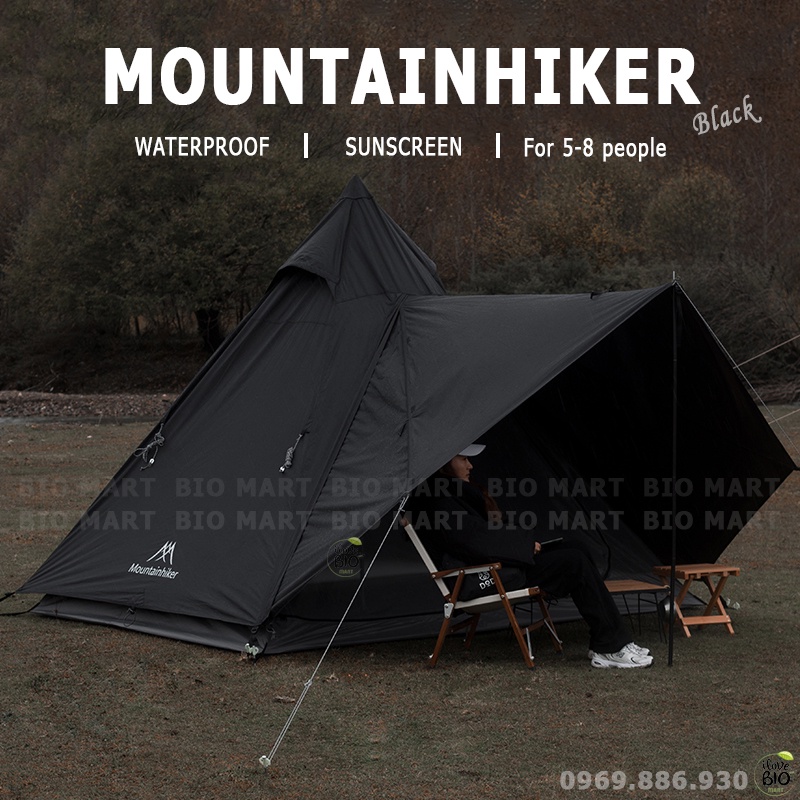 Lều cắm trại Mountainhiker cao cấp - Lều du lịch phượt dã ngoại dành cho 4-6 người chống thấm nước chống tử ngoại - P026