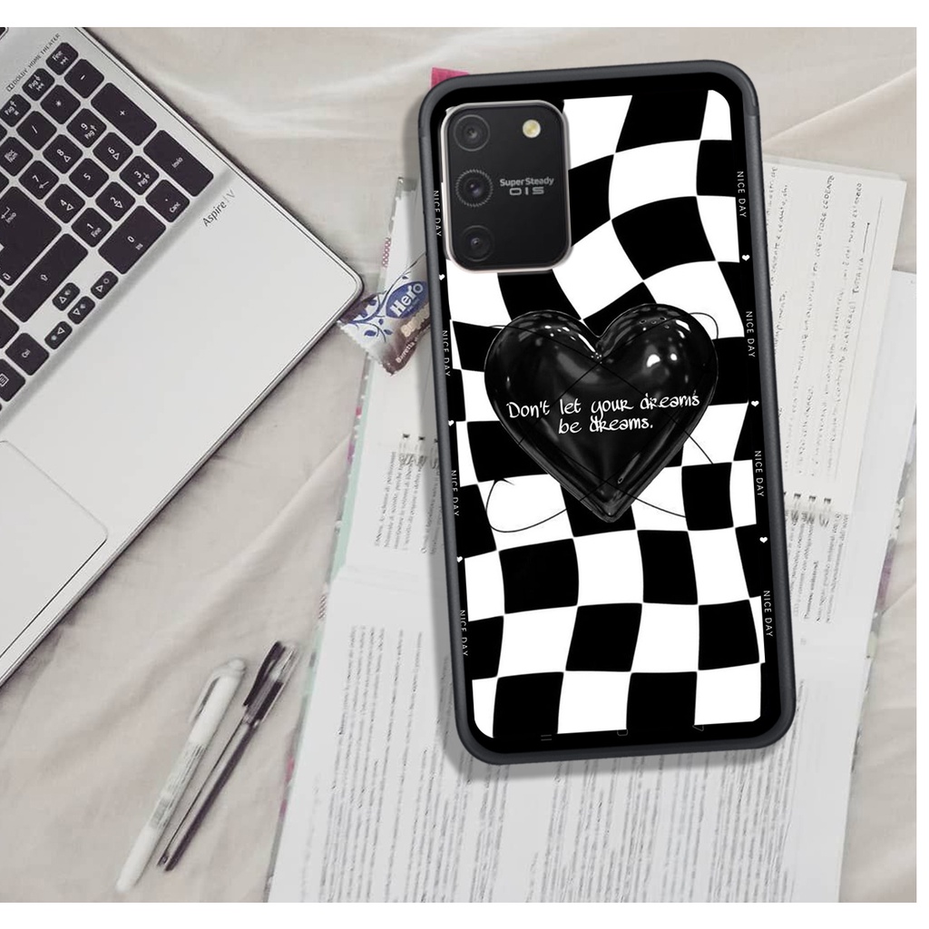 Ốp Lưng Samsung S9 - S9 PLUS - S10 LITE - NOTE 10 LITE  , In Hình &quot;Black Heart&quot; Phong Cách Đẹp.