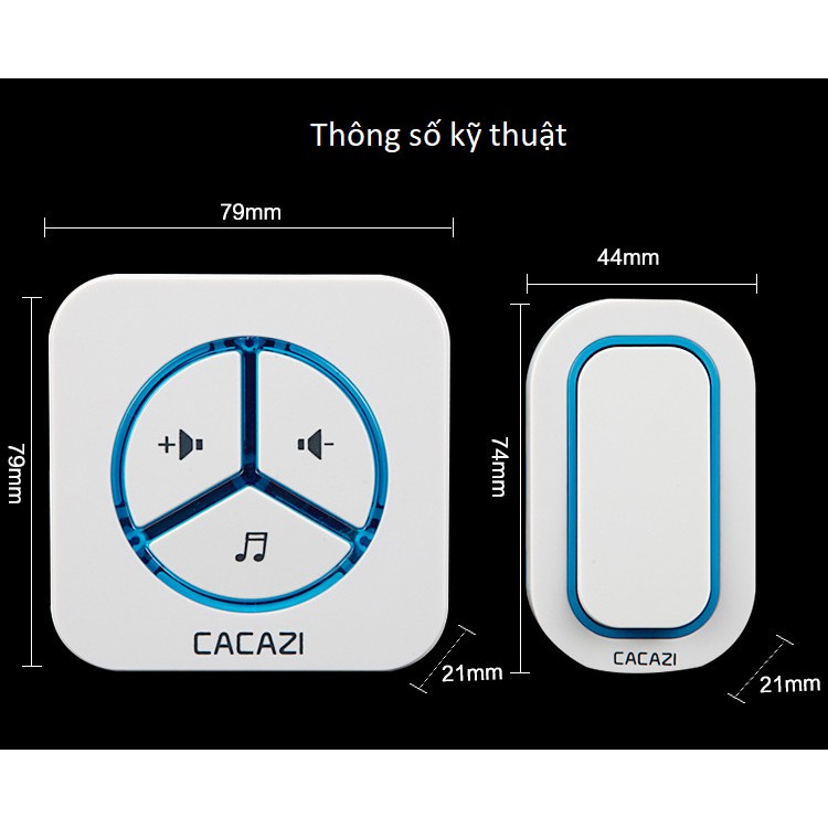 Chuông cửa không dây chống nước Cacazi Katjas 9909