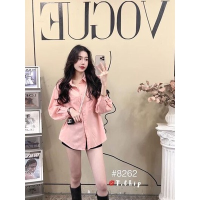 Áo sơ mi kaki 2 túi vuông viền gân hàng đẹp