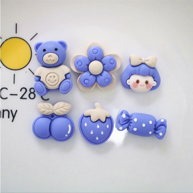 Charm slime tông màu xanh dương nhạt cho các bạn trang trí kẹp tóc, bình nước, dán Jibbitz, vỏ ốp điện thoại, DIY