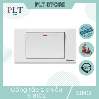 Công tắc đơn 2 chiều phím lớn 10A , công tắc cầu thang SINO S181D2 ( S181D2/DL ) Sê-ri S18 Mega
