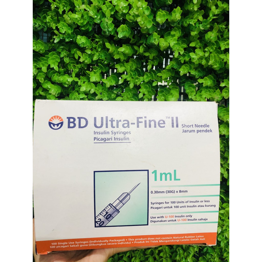 [100 Cây] Bơm Tiêm Tiểu Đường Insulin 1CC x 30G BD Ultra Fine II