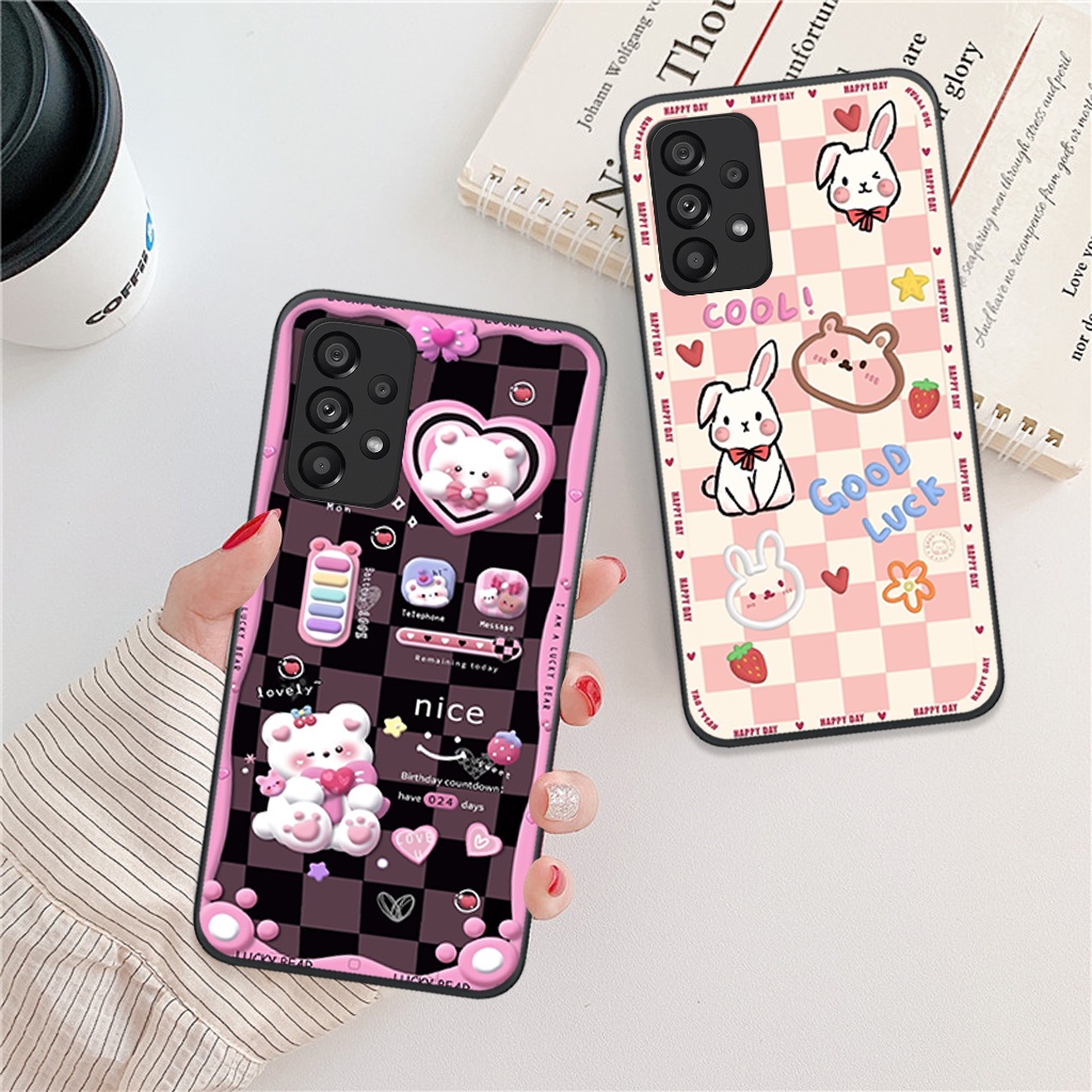 Ốp lưng Samsung A13/ A23/ A33/ A53/ A73 hình thỏ, gấu nâu cute dễ thương