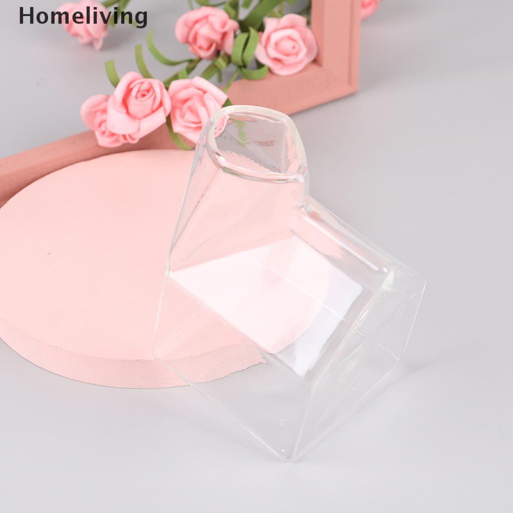 homeliving 1pcs 250ML Half Pint Milk Carton Style Creative Mini Creamer Jug Glass Milk Mug VN