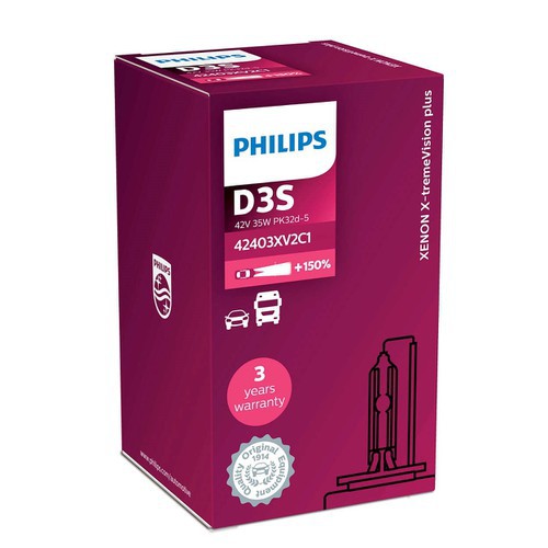 BÓNG ĐÈN Ô TÔ PHILIPS BÓNG ĐÈN XE HƠI XENON D3S 42403XV2C1 4800K D3S 42403 42V ÁNH SÁNG TRẮNG ẤM TĂNG SÁNG 150%