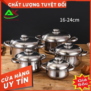 ✅HÀNG HOT✅Bộ nồi INOX 5 chi tiết cho bếp từ AK 2260178