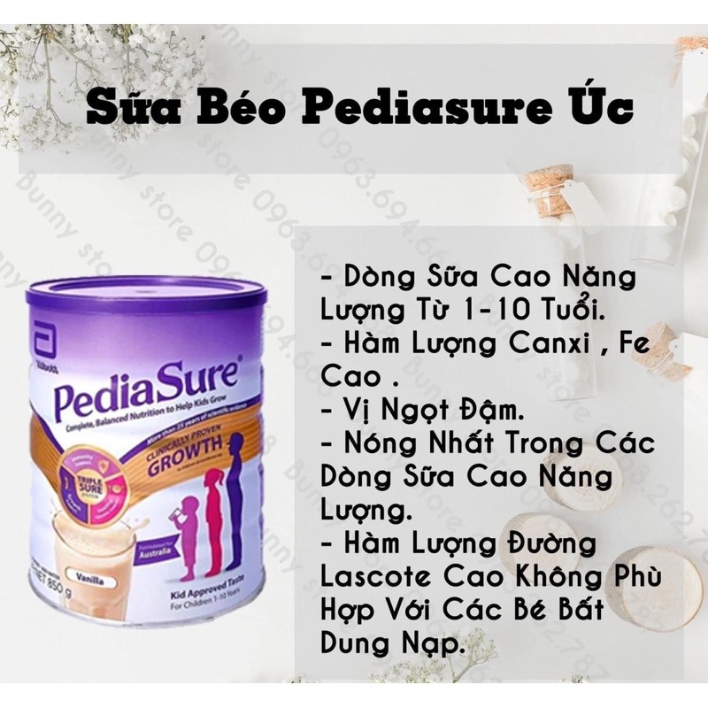 Sữa bột PEDIASURE ÚC 850gr