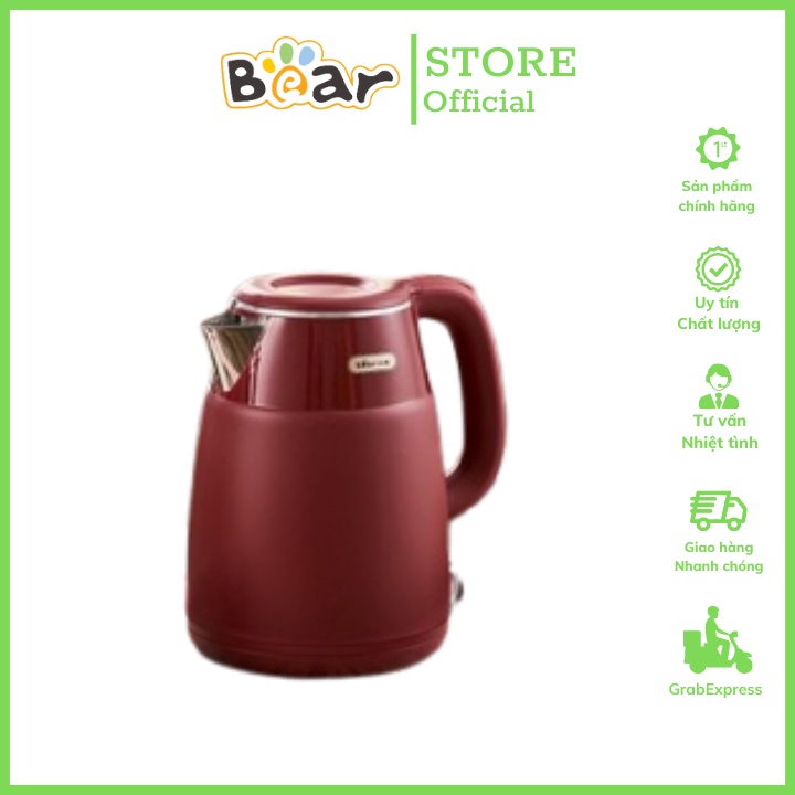 Ấm Đun Siêu Tốc Bear ZDH-Q15X7 1,5L 1500W Giữ Nhiệt Tốt Chính Hãng