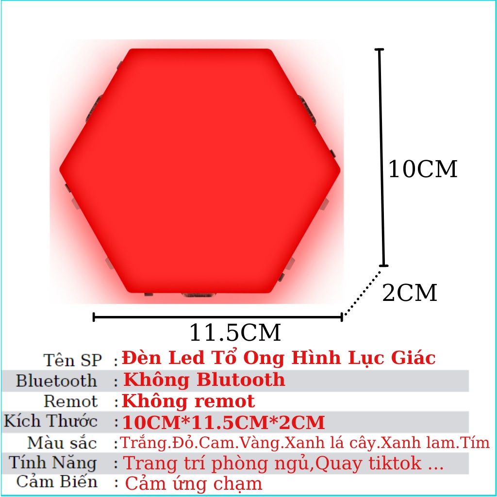 Đèn Led Tổ Ong Hình Lục Giác Lắp Ráp Mô Hình Theo Sở Thích Chất Liệu Nhựa ABS Cao Cấp