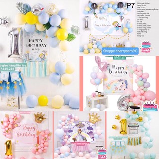 SET BÓNG TRANG TRÍ  SINH NHẬT KÈM BACKDROP SIÊU RẺ ( Tăng Kèm Bơm Keo )