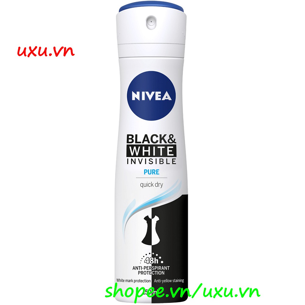 Xịt Khử Mùi Nữ 150Ml Nivea Ngăn Vệt Ố Vàng Black & White, Với uxu.vn Tất Cả Là Chính Hãng.