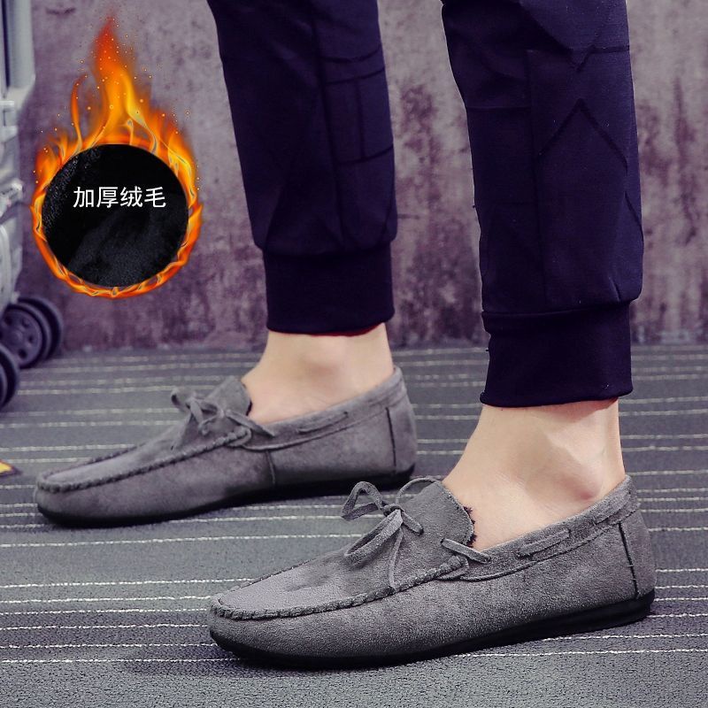 Giày lười vỏ da dày dặn màu tối dành cho nam