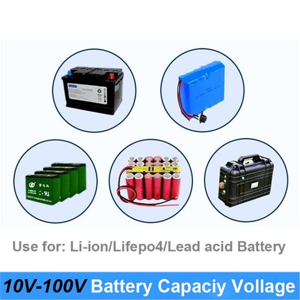 Thiết bị đo dung lượng pin 10-100V 12V/24V/36V/48V/60V/72V màn hình hiển thị LCD