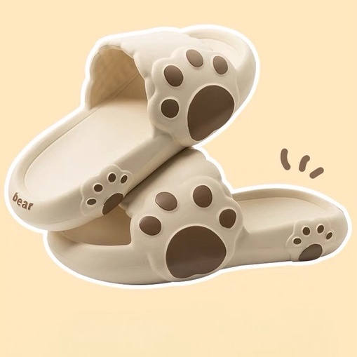 Dép Bánh mì hình Chân gấu cao 3cm nữ quai ngang chất EVA siêu nhẹ ullzang siêu hot - DL271