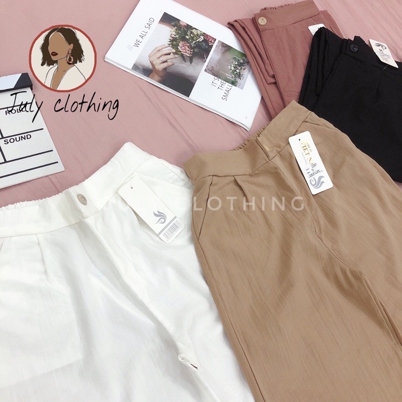 [Ảnh thật shop tự chụp và quay] Quần ống rộng culottes đũi 9 tấc QS015 nhà July | BigBuy360 - bigbuy360.vn