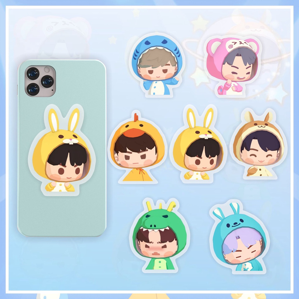 Giá Đỡ Điện Thoại Bằng Acrylic Hình Hoạt Hình BTS