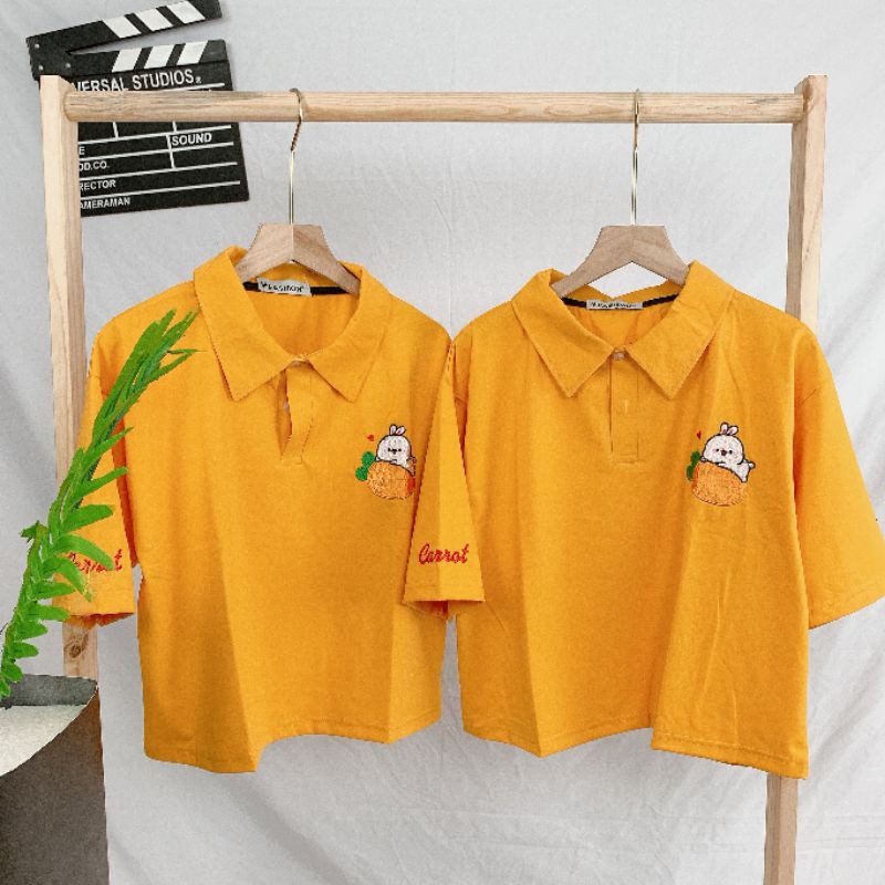 Áo Có Cổ thêu hình thỏ ( Croptop)