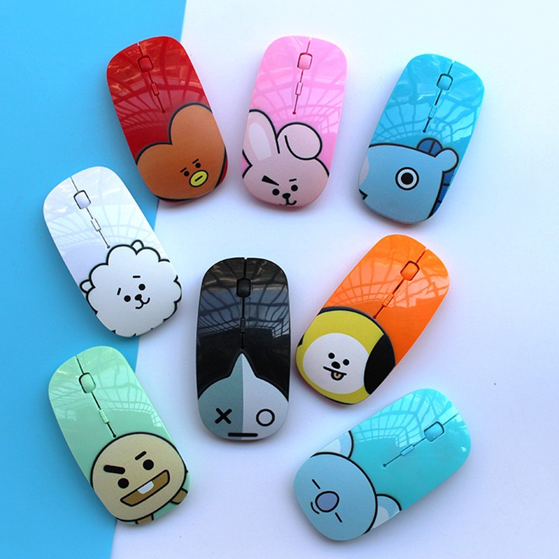 Chuột máy tính không dây họa tiết linh vật BT21 cho người hâm mộ nhóm BTS6/4