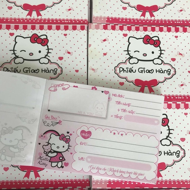 10 cuốn phiếu giao hàng hello kitty