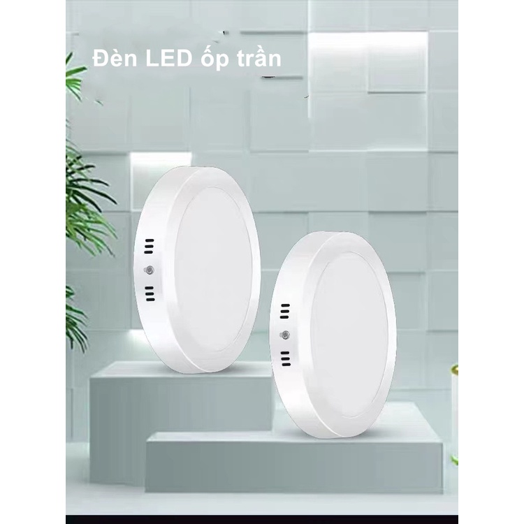 Đèn LED downlight ốp nổi  trần nổi ánh sáng vàng/trắng công suất 6W 12W 18W 24W