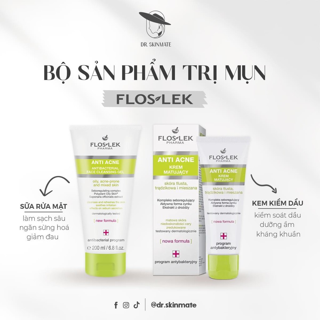 Bộ sản phẩm Floslek Anti Acne cho da mụn Kiểm soát ,cân bằng lượng dầu trên bề mặt da.Có tách lẻ - NguyenHuong Store | BigBuy360 - bigbuy360.vn