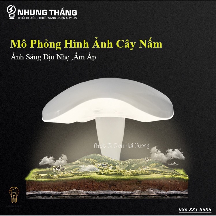 Đèn Bàn Hình Cây Nấm ZDT-5888 - 3 Chế Độ Ánh Sáng - Tăng Giảm Ánh Sáng - Pin Sạc Tích Điện - Bảo Hành 12 Tháng