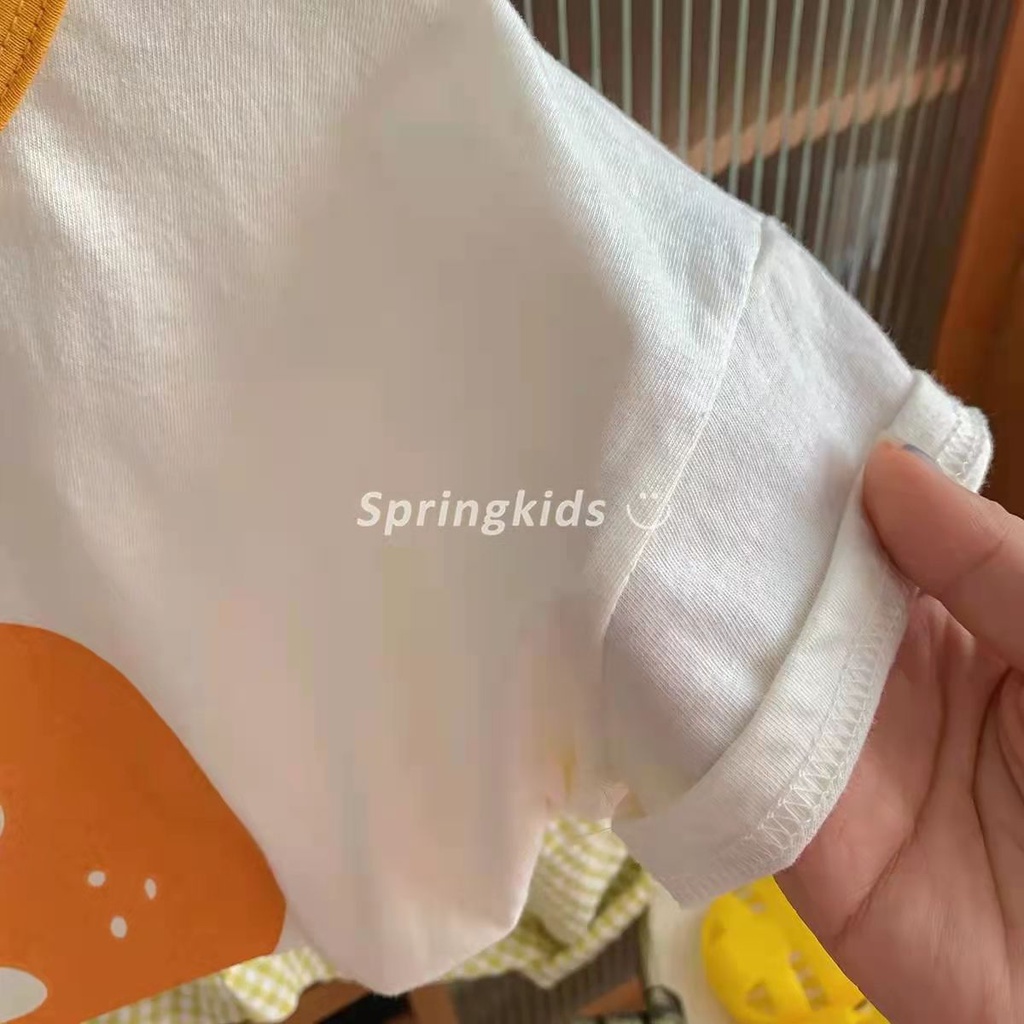 Áo Thun Tay Ngắn 100% Cotton Nguyên Chất Thoáng Khí Phong Cách Nhật Bản Dễ Thương Dành Cho Bé Gái
