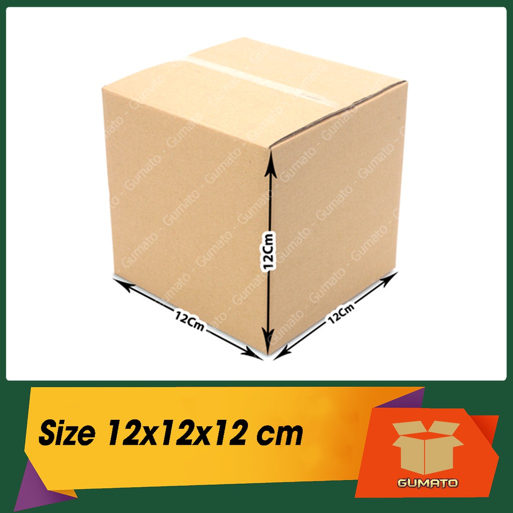 Size 12x12x12 cm, hộp giấy thùng carton gói hàng tại Gumato (Mã số P20)