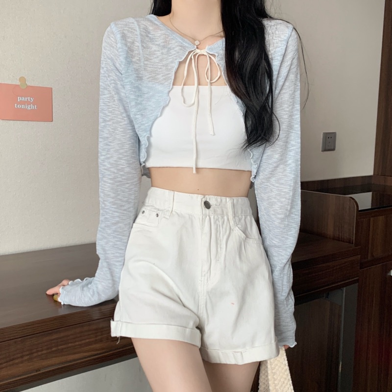 Áo Khoác Len Mỏng Dáng Ngắn Nơ Buộc Màu Loãng nhẹ Cực xinh ♥️N.C.Store♥️ Oder Đầm Đẹp Nguyên Cua