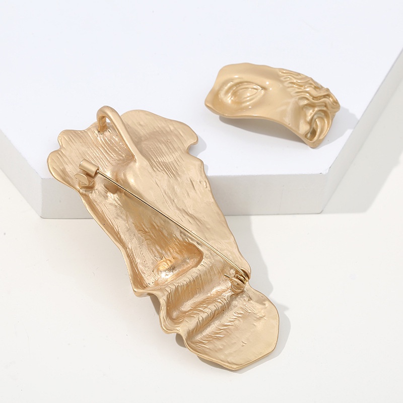 Ghim Cài Áo Kim Loại Hình Khuôn Mặt Người Thời Trang Vintage