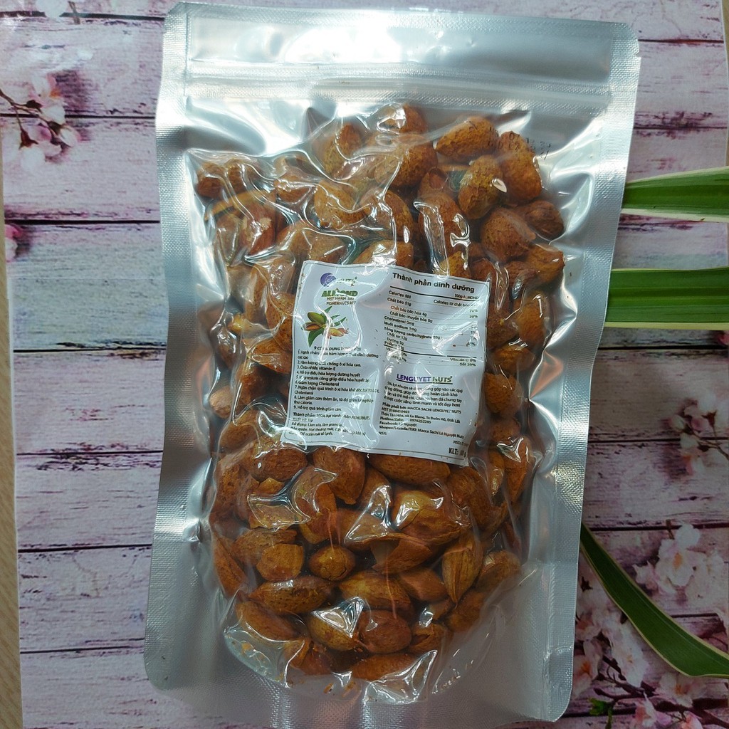 Hạnh nhân Mỹ rang bơ, muối 500g, hạnh nhân vị đậm đà, vỏ mỏng, phù hợp nhâm nhi ngày Tết