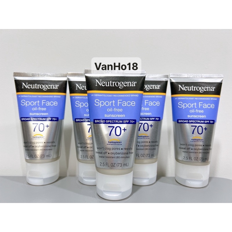 USA_Kem Chống Nắng Thể Thao Neutrogena Sport Face Oil Free Sunscreen SPF70+