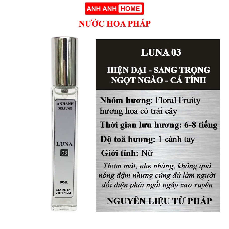 Nước Hoa nữ Nhẹ nhàng, Quyến rũ, tinh tế - lưu hương 6-8 tiếng