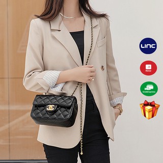 Túi xách nữ đeo chéo cn classic size 21 trần chỉ khóa xoay cao cấp