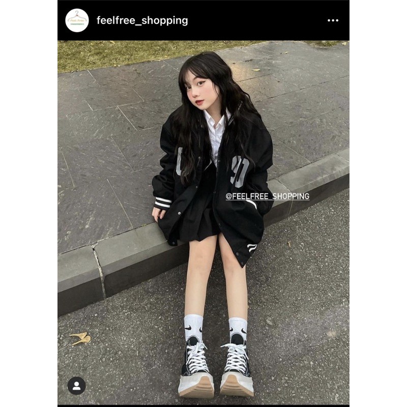 Áo Bomber Bóng Chày Ulzzang Unisex H090 Hàn Quốc 2022 (Ảnh Thật + Kèm Clip Cận Chất)