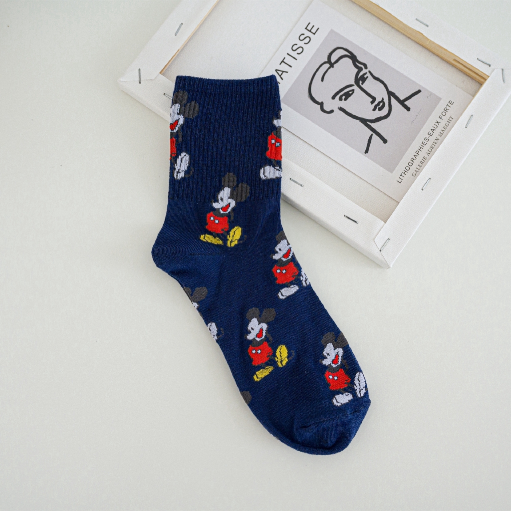 Vớ Cotton Họa Tiết Hoạt Hình Phong Cách Hàn Quốc Cho Nam Và Nữ