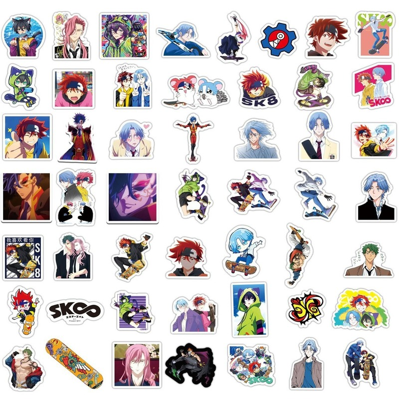 Set 50 nhãn dán anime SK8 chống thấm nước dùng trang trí điện thoại / laptop / máy tính bảng